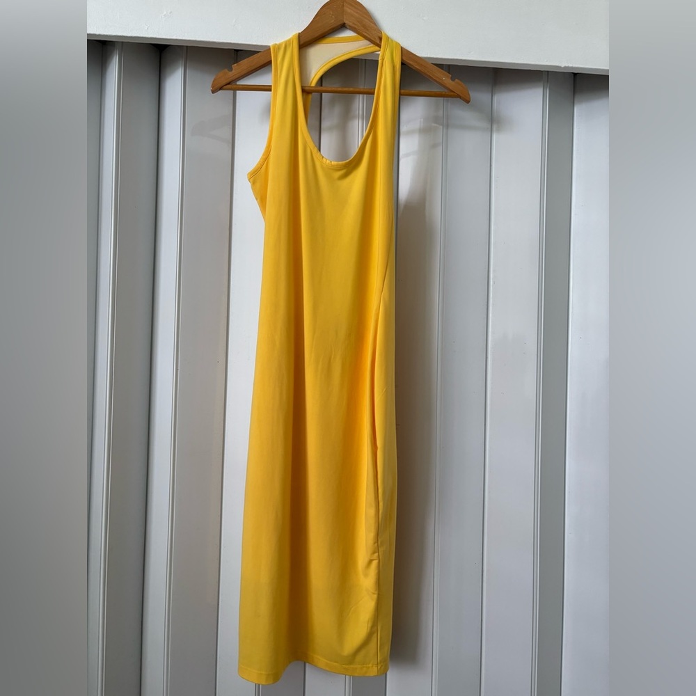 Yellow backless bodycon Dress